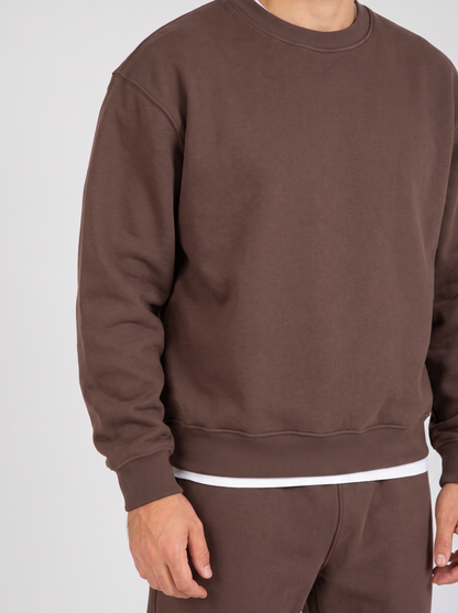 Boxy Crewneck - Brown - Muse Detail