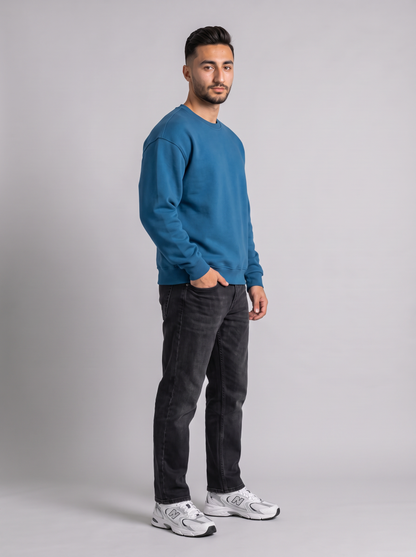 Boxy Crewneck - Blue - Hero 30 Degree