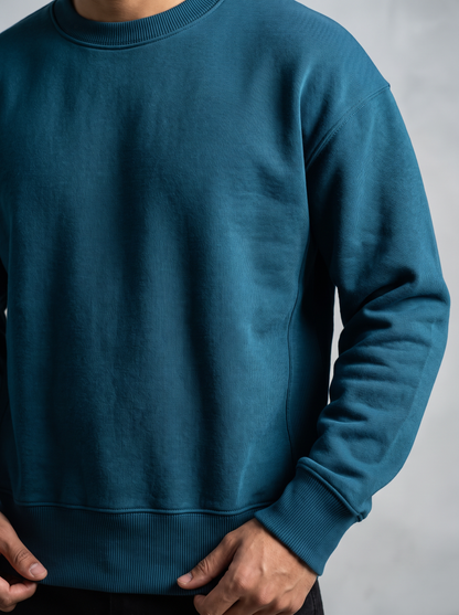 Boxy Crewneck - Blue - Hero Detail