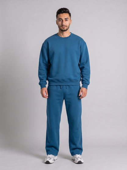 Full Set Boxy Crewneck - Blue - Hero Set Front