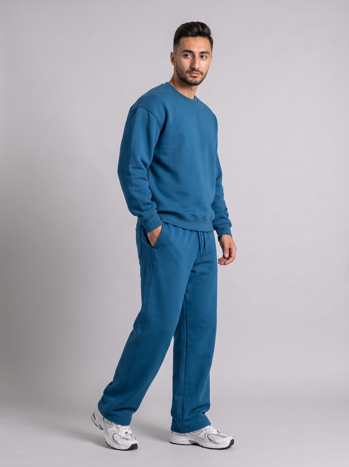 Full Set Boxy Crewneck - Blue - Hero Set 30