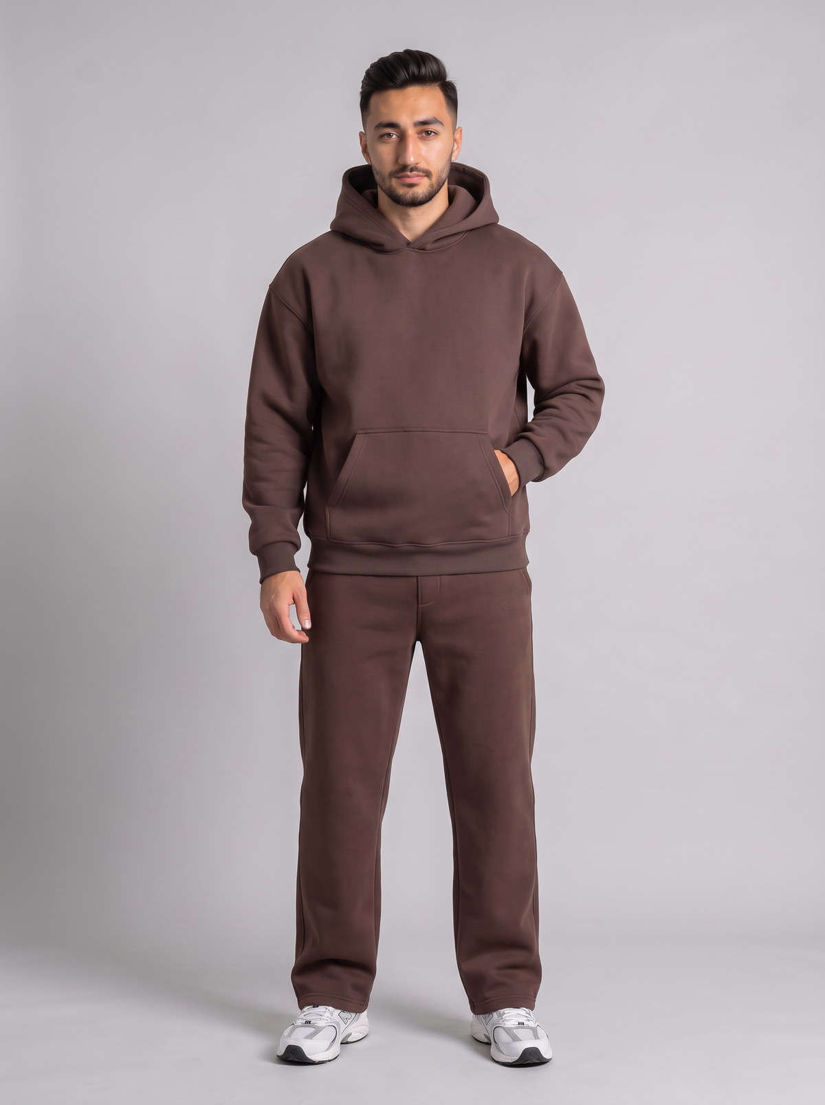 Full Set Oversized Hoodie - Brown - Hero Set Front