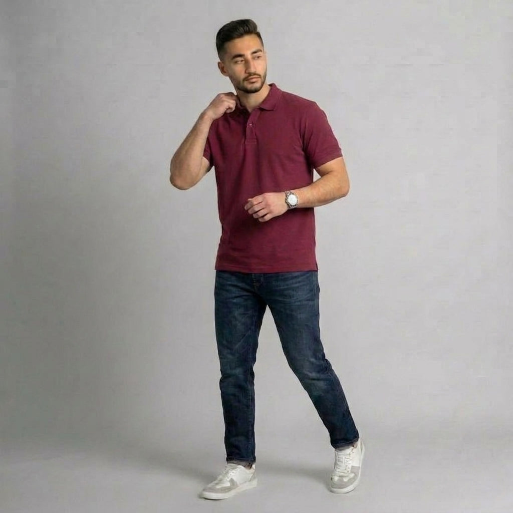 Polo T-Shirt - Burgundy